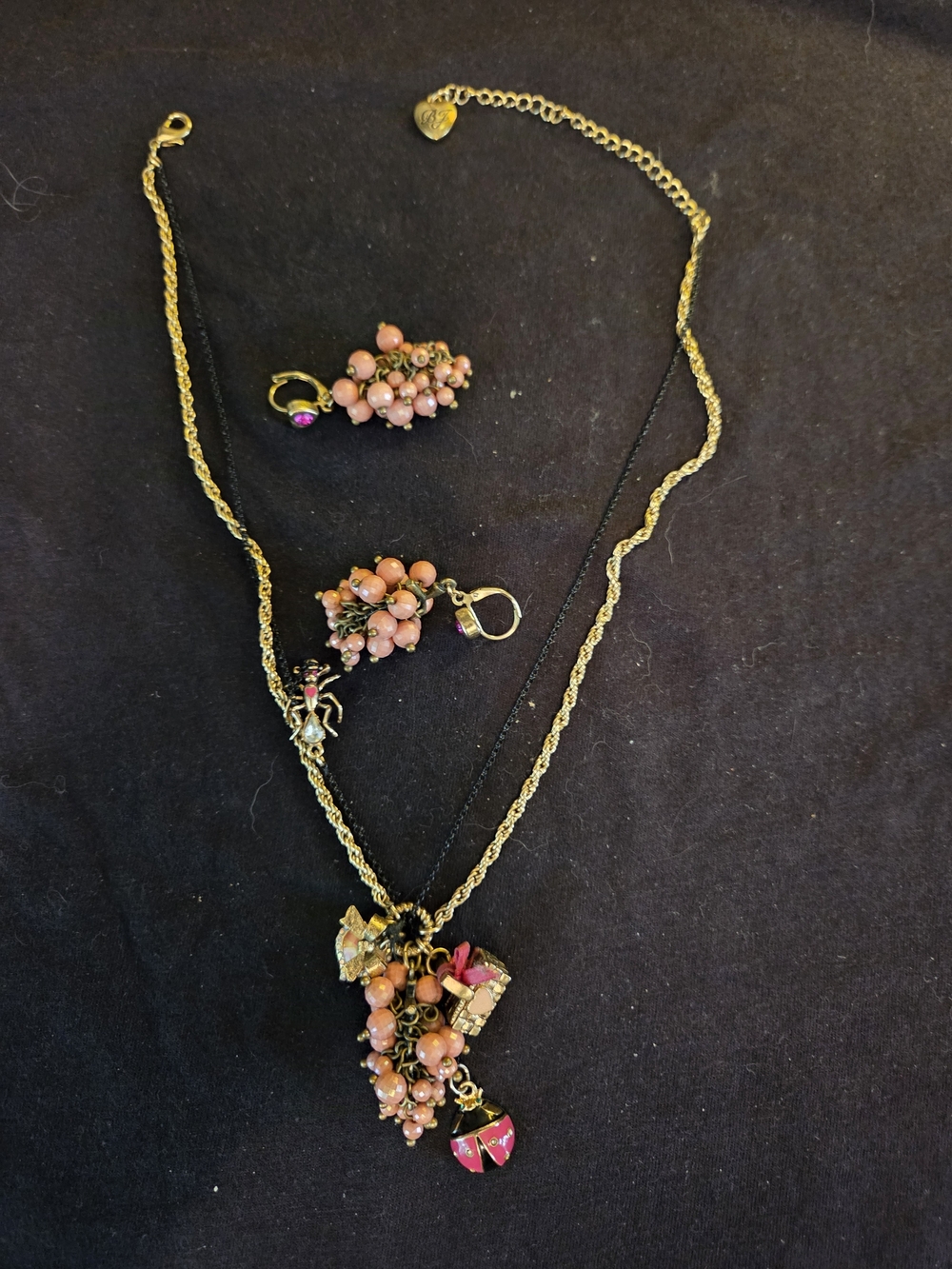 Betsey Johnson Picnic Theme Necklace And Earrings